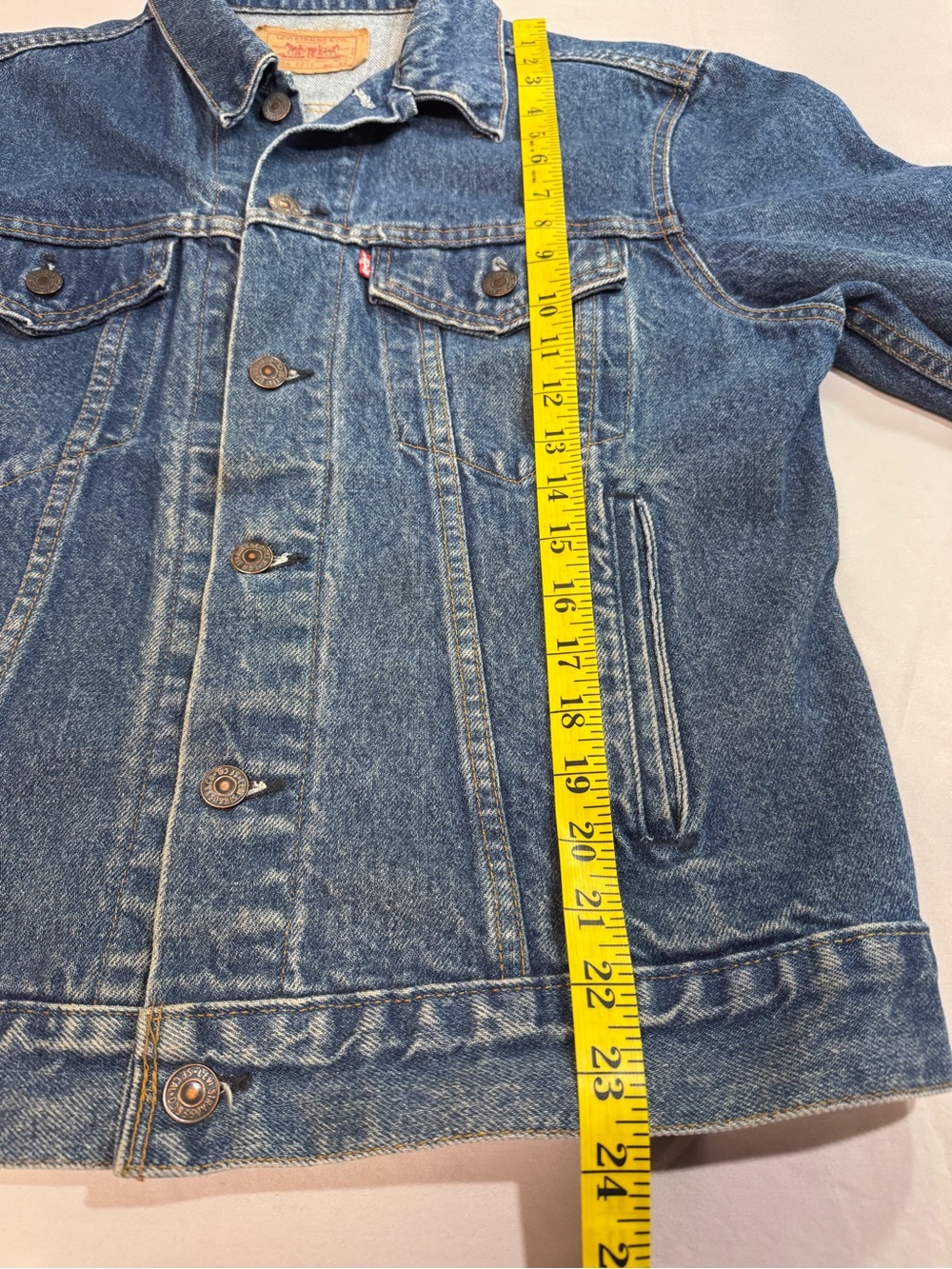 Vintage 80s Levi’s Type 3 Men’s Dark Wash Denim Jacket USA Made, Size 42 - Picture 5 of 10